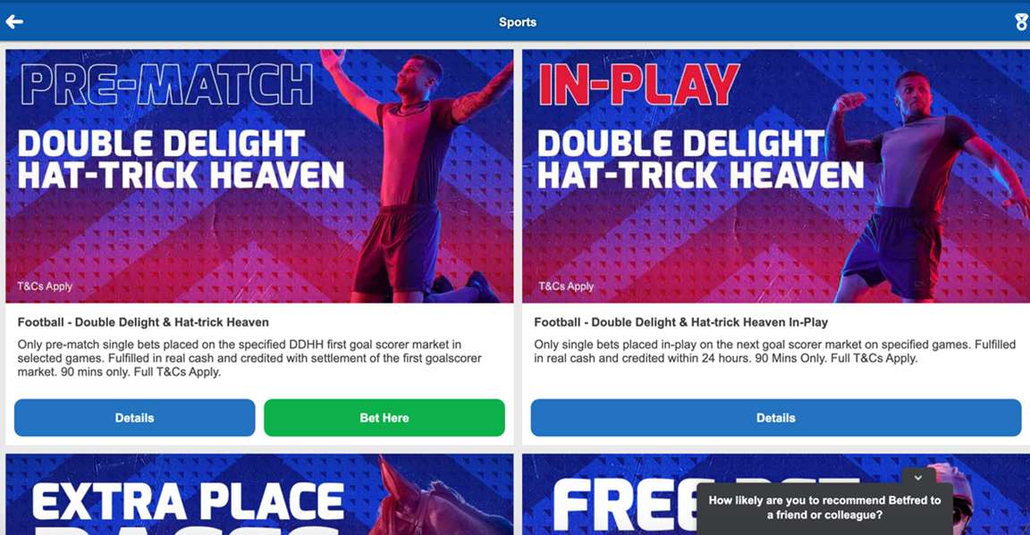 Betfred Sportsbook Promotions