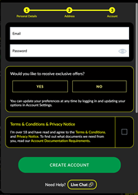 Parimatch sign up create account