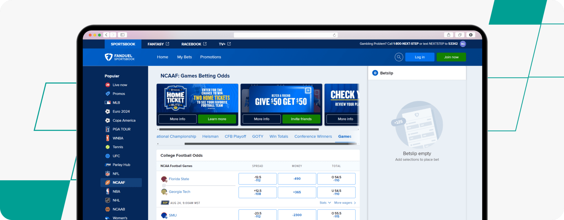 FanDuel Football Desktop Screenshot